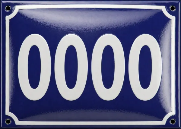 Smaltované domovní číslo modro bílé